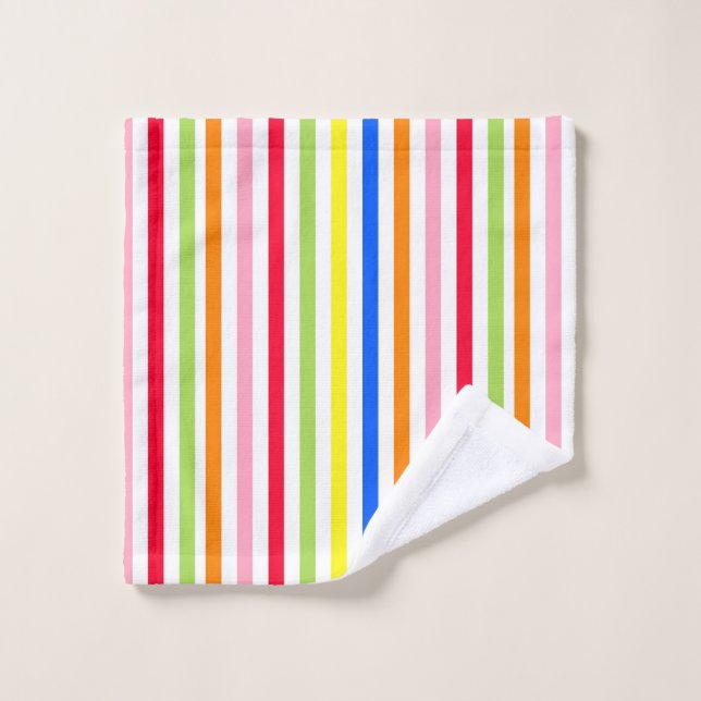 Colourful Vibrant Stripes Pattern Design  Wash Cloth (Wash Cloth)