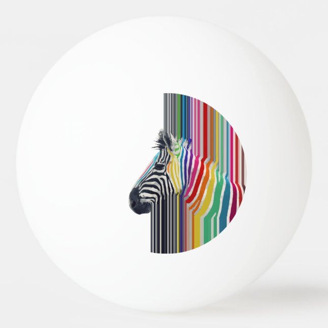 Colourful Vibrant Stripes Zebra Painting Ping Pong Ball (Front)