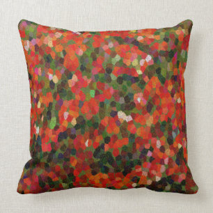 Colourful vibrant tiny red dots Abstract Cushion