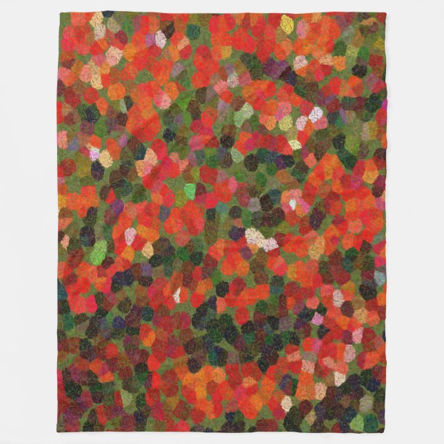 Colourful vibrant tiny red dots Abstract Fleece Blanket (Front)