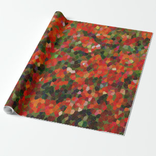 Colourful vibrant tiny red flowers Abstract Wrapping Paper