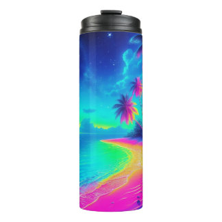     Colourful Vibrant Tropical Beach Thermal Tumbler
