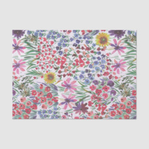 Colourful vibrant Watercolor Floral botanical Tiss Tissue Paper