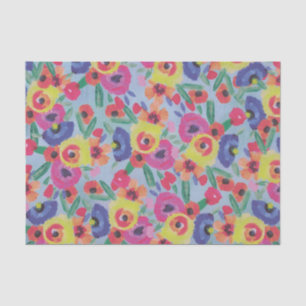 Colourful vibrant Watercolor Floral botanical Tissue Paper