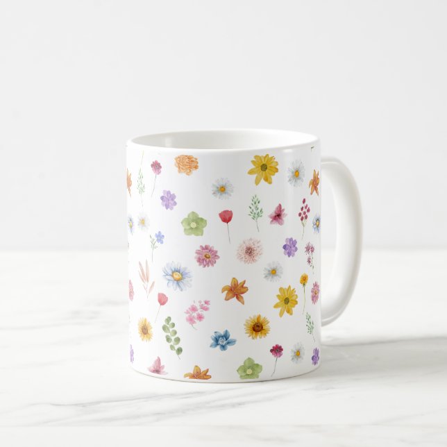 Colourful & Vibrant Wildflowers Mugs (Front Right)