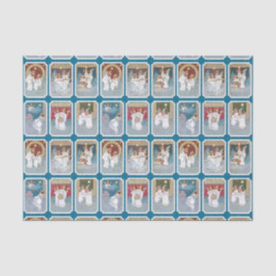 Colourful Victorian Christmas Angel Collage Tissue Paper