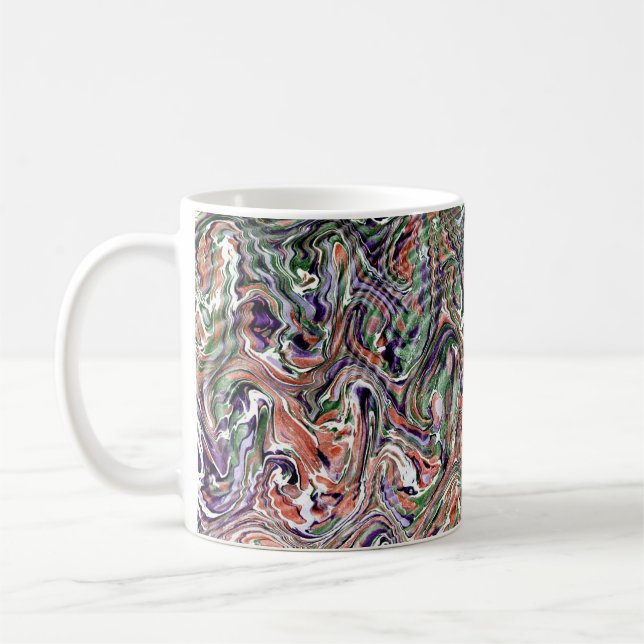 Colourful Victorian Marbled Paper Cover Coffee Mug (Left)