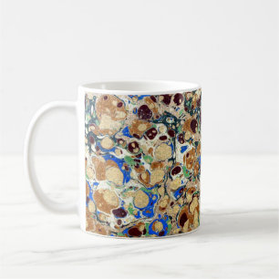 Colourful Victorian Marbled Paper Cover Coffee Mug