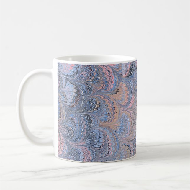 Colourful Victorian Marbled Paper Cover Coffee Mug (Left)