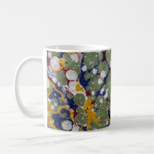 Colourful Victorian Marbled Paper Cover Coffee Mug