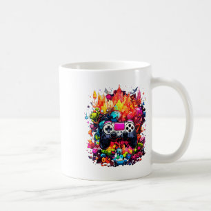 Colourful Video Game Controller Tie Dye Cool Gamer Coffee Mug