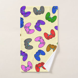 Colourful Video Game Controllers Hand Towel