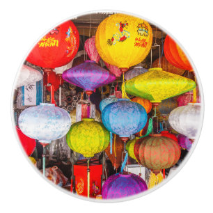 Colourful Vietnamese lanterns Ceramic Knob
