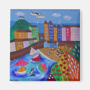 Colourful View of Tenby Magnet