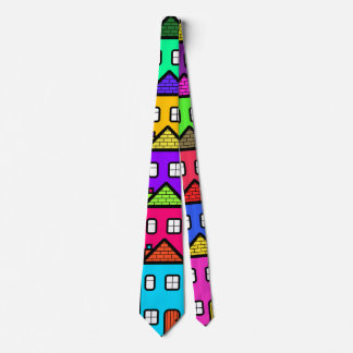 Colourful Village Moving House Real Estate Tie