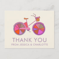 Colourful Vintage Bike Illustration Personalised 