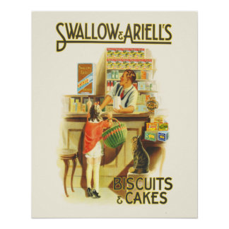 Colourful Vintage Biscuit Advertising Poster