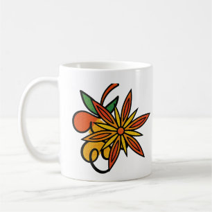 Colourful Vintage Botanical Flower Design Mug