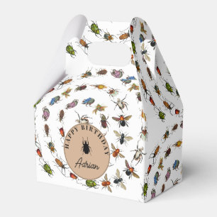 Colourful Vintage Bugs & Beetles Birthday Kids Nam Favour Box