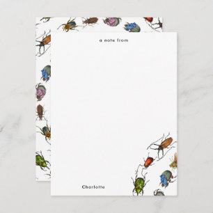 Colourful Vintage Bugs & Beetles Pattern Card