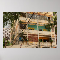 Colourful Vintage Building - Vietnamaged, ancient,