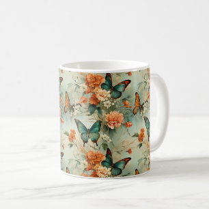 Colourful Vintage Butterflies and Flowers (10) Coffee Mug