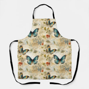 Colourful Vintage Butterflies and Flowers (11) Apron