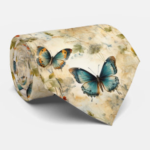 Colourful Vintage Butterflies and Flowers (11) Tie