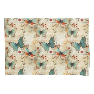 Colourful Vintage Butterflies and Flowers (3) Pillowcase