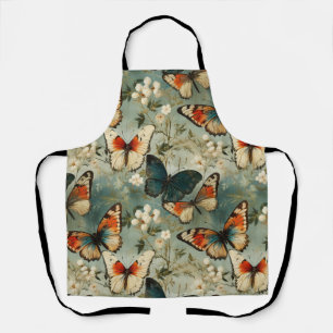 Colourful Vintage Butterflies and Flowers (5) Apron