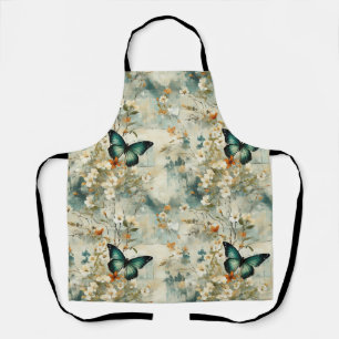 Colourful Vintage Butterflies and Flowers (6) Apron