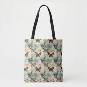 Colourful Vintage Butterflies and Flowers (7) Tote Bag