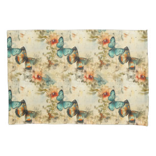 Colourful Vintage Butterflies and Flowers (8) Pillowcase