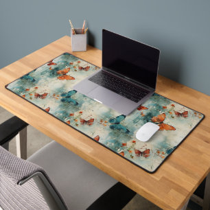 Colourful Vintage Butterflies and Flowers (9) Desk Mat