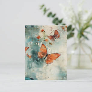 Colourful Vintage Butterflies and Flowers (9) Postcard