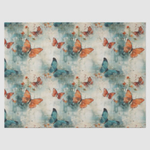 Colourful Vintage Butterflies and Flowers (9) Tissue Paper