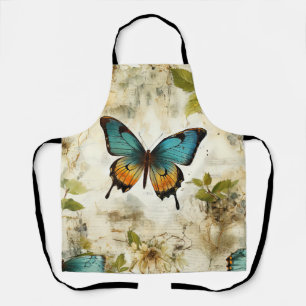 Colourful Vintage Butterflies and Flowers Apron
