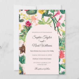Colourful Vintage Cactus Collection Invitation