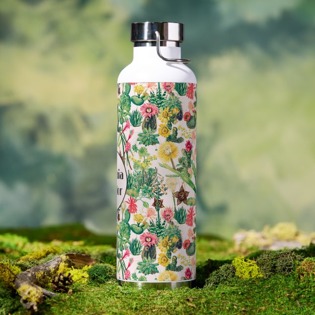 Colourful Vintage Cactus Collection Water Bottle (Outdoor)
