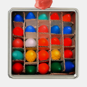 Colourful Vintage Christmas Light Bulbs in a Box Metal Tree Decoration
