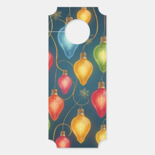 Colourful, vintage Christmas lights decor Door Hanger