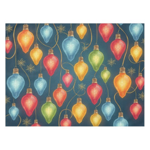 Colourful, vintage Christmas lights decor Tablecloth