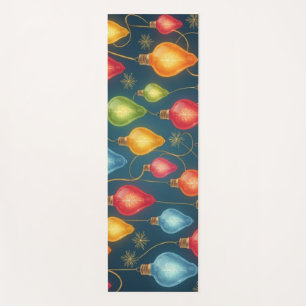 Colourful, vintage Christmas lights decor Yoga Mat