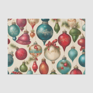 Colourful Vintage Christmas Ornaments Tissue Paper