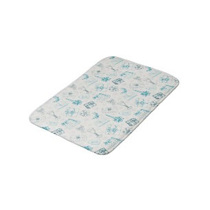 Colourful vintage christmas pattern bath mat