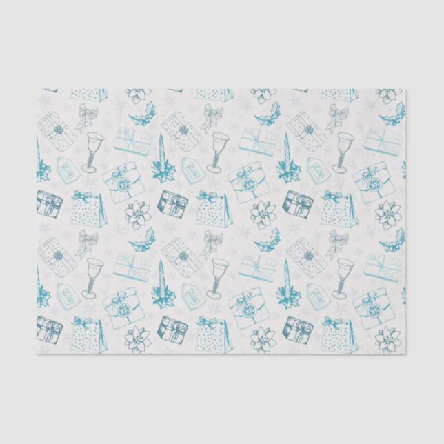 Colourful vintage christmas pattern tissue paper (Front)