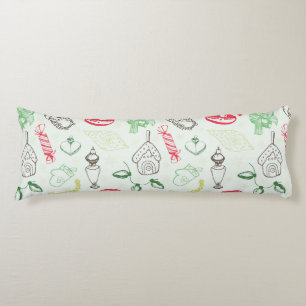 Colourful vintage christmas snowman body cushion