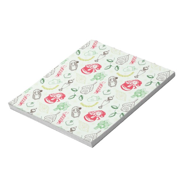 Colourful vintage christmas snowman notepad (Rotated)