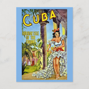 Colourful Vintage Cuba Travel Postcard