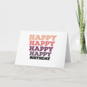 colourful vintage distressed happy birthday gift card